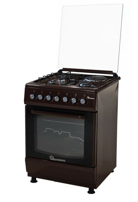 Ramtons Cooker 3 Gas+1Hotplate Electric Oven 60X60CM BROWN RC/805