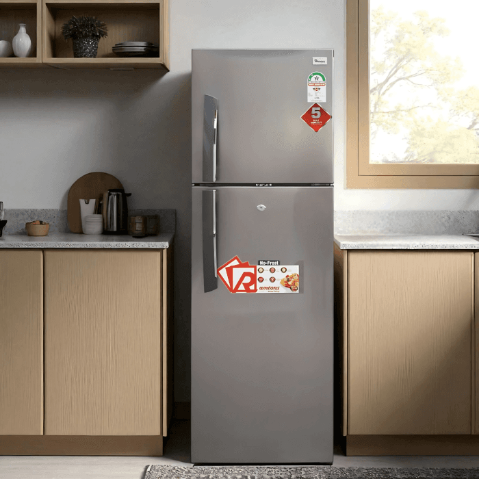 Ramtons 243 LITRES DOUBLE DOOR NO FROST FRIDGE, SILVER- RF/317