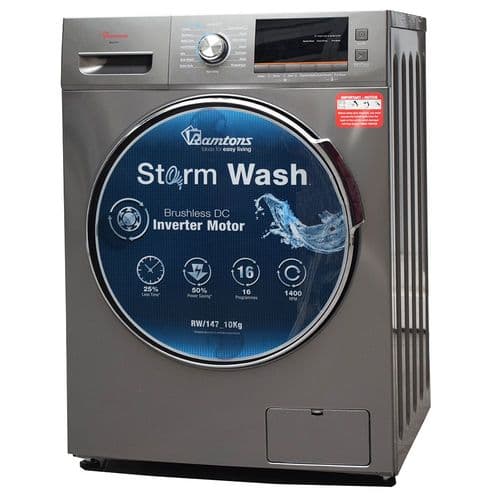 Ramtons RW/147-Front Load 10Kg Washer 1400 RPM- Silver