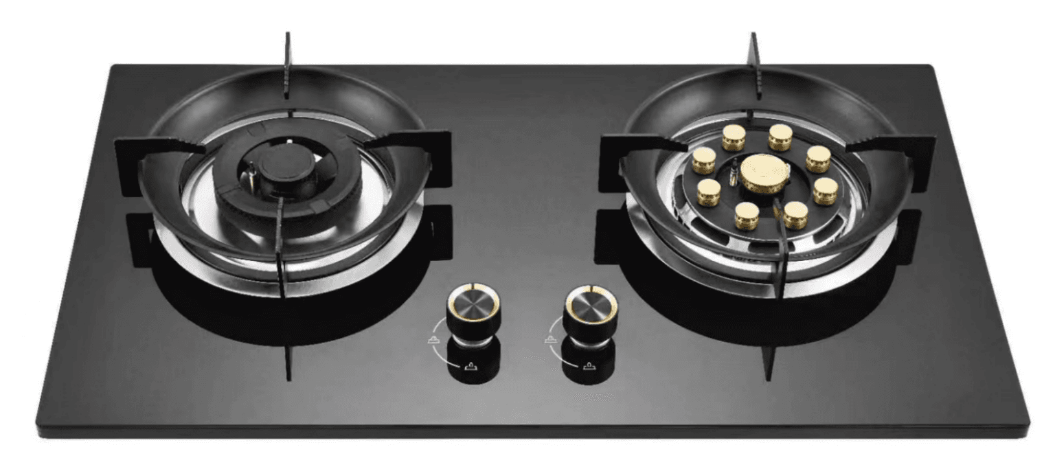 Bolesi built in hob cooker 2 gas burner Glass